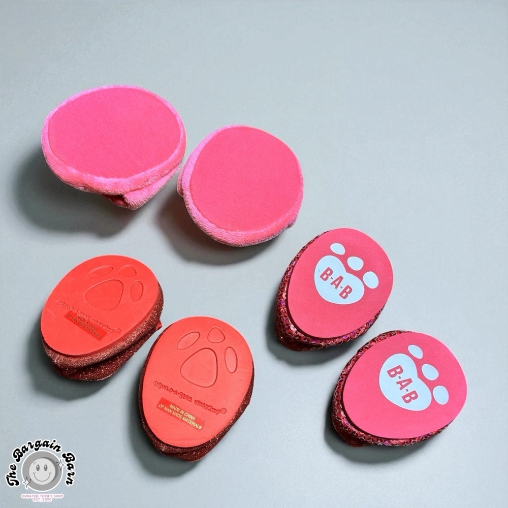 Build-A-Bear Shoes 3 Retired Pairs Bundle | Sparkly Pink & Red Flats + Slippers - Picture 7 of 7